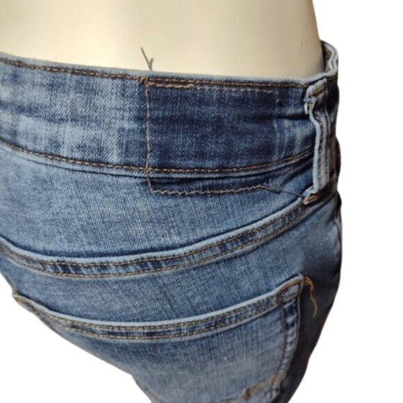 Aeropostale Super Skinny Men's Distressed Blue Jeans Size 32/30 Medium Washed - Picture 6 of 8